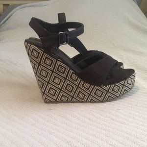 Torrid geometric patterned wedge sandal wide width